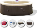 avec Pompe intégrée 30 W – Bain à remous Gonflable – Piscines gonflables, EASE.ZONE, 190 x 120 x 65 cm, 550 L/145 Gal, Ovale