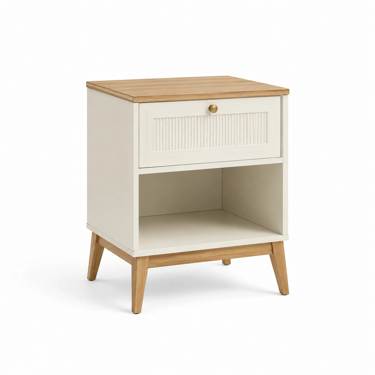 Table de chevet en bois avec tiroir et étagère 45x35x60 cm