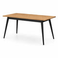 Table rectangulaire en bois et métal avec plateau en chêne 150x90 cm