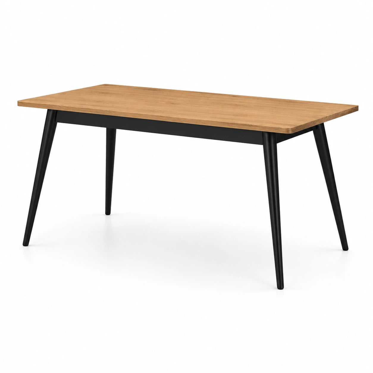 Table rectangulaire en bois et métal avec plateau en chêne 150x90 cm