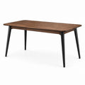 Table rectangulaire en bois et métal noyer/noir 150x90x75 cm