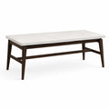 Table rectangulaire en bois et marbre 180x90 cm