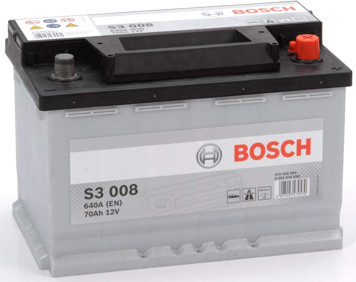 Bosch Batterie 70 – Ah 640, A/EN 0 092 S30 080 L 278mm B 175mm H 190mm, Gris/Noir