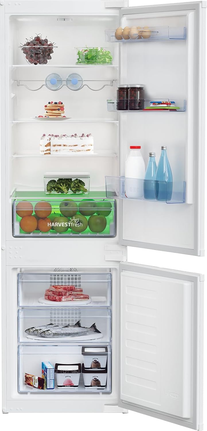 Réfrigérateurs standard – Beko, BCHA275K4SN Intégré 255 L E Blanc, Réfrigérateur combiné sans givre, installation encastrable, 255 litres, classe A++