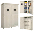 Abri de Jardin en Bois Armoire de Jardin dim. 127 – Outsunny, 127.5L x 50l x 164H cm - charge maximale recommandée: 15 Kg (étagère)