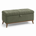 Banc de rangement en polyester vert et bois massif 120 x 40 x 45 cm