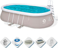 AVENLI Piscine autoportante Ovale avec Structure – Gris 540x304x106 cm Gris, Gris/Blanc/Bleu