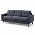 Canapé 3 places en bois et tissu gris anthracite