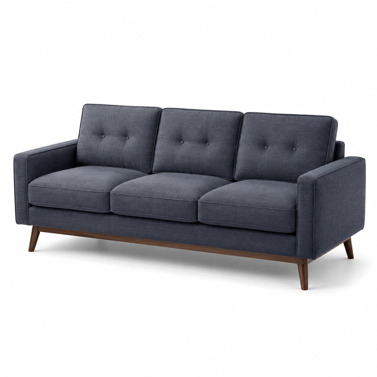 Canapé 3 places en bois et tissu gris anthracite