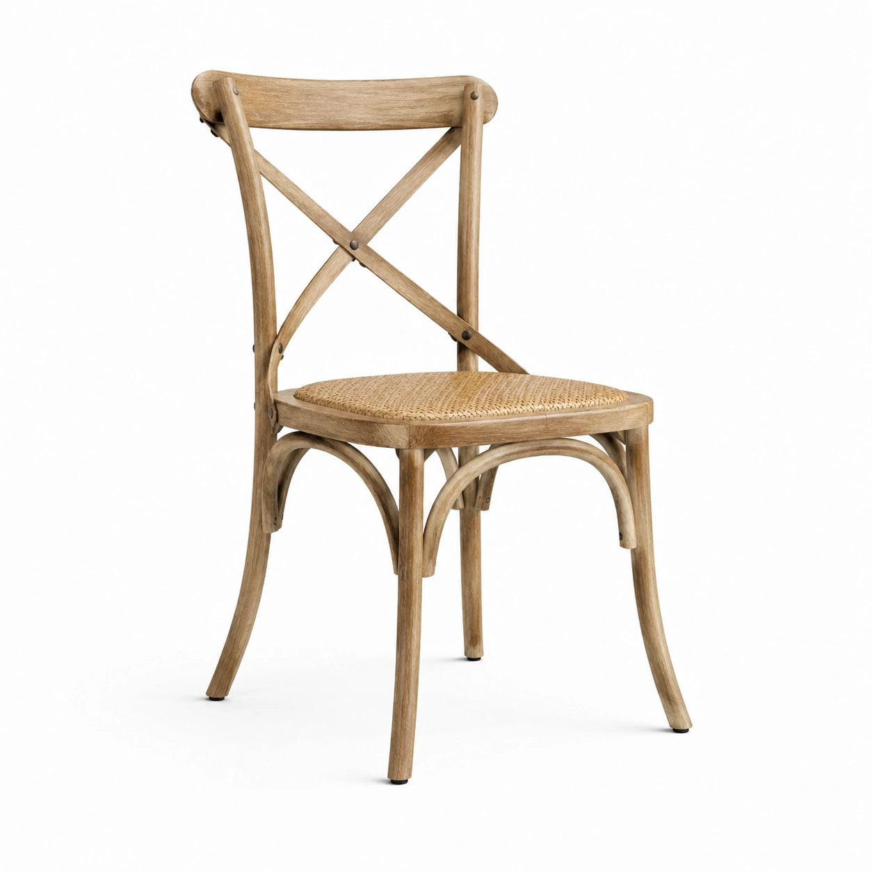 Chaise en bois avec assise en rotin naturel