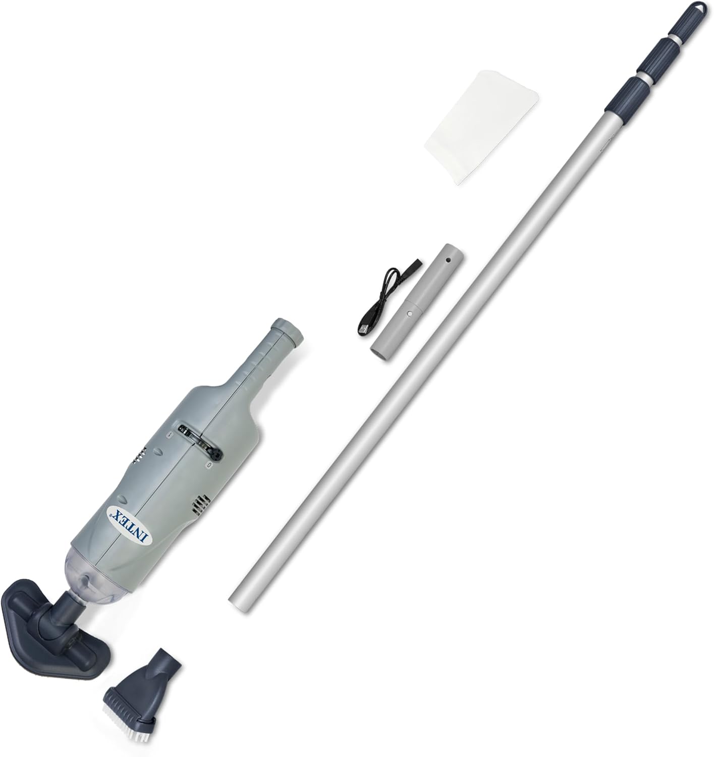 Intex 28620EP - Aspirateur de piscine à main rechargeable - Gris – Aspirateurs manuels pour piscine