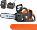 Husqvarna 225i: Tronçonneuse à batterie 36V avec batterie et chargeur inclus – guide 30cm, légère, silencieuse, Noir/Orange/Gris