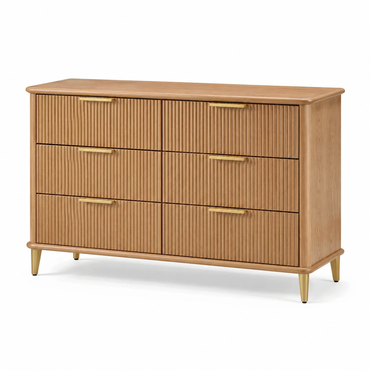 Commode en bois avec poignées dorées