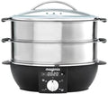 Acier inoxydable 12 – Cuiseurs vapeurs électriques, Magimix, 2 litres Food Steamer, Art 11581EB, 3 ans, Argent, Argent/Noir