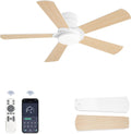 ZMISHIBO Ventilateur de Plafond avec Lumière LED Ø 107 cm – 6 Vitesses, Contrôle par APP et Télécommande, Variateur