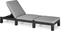 Allibert - Chaise Longue Daytona SL – Bains de soleil, Keter, 22 x 195 x 65 cm, Gris, Plastique, Graphite, Gris/Noir