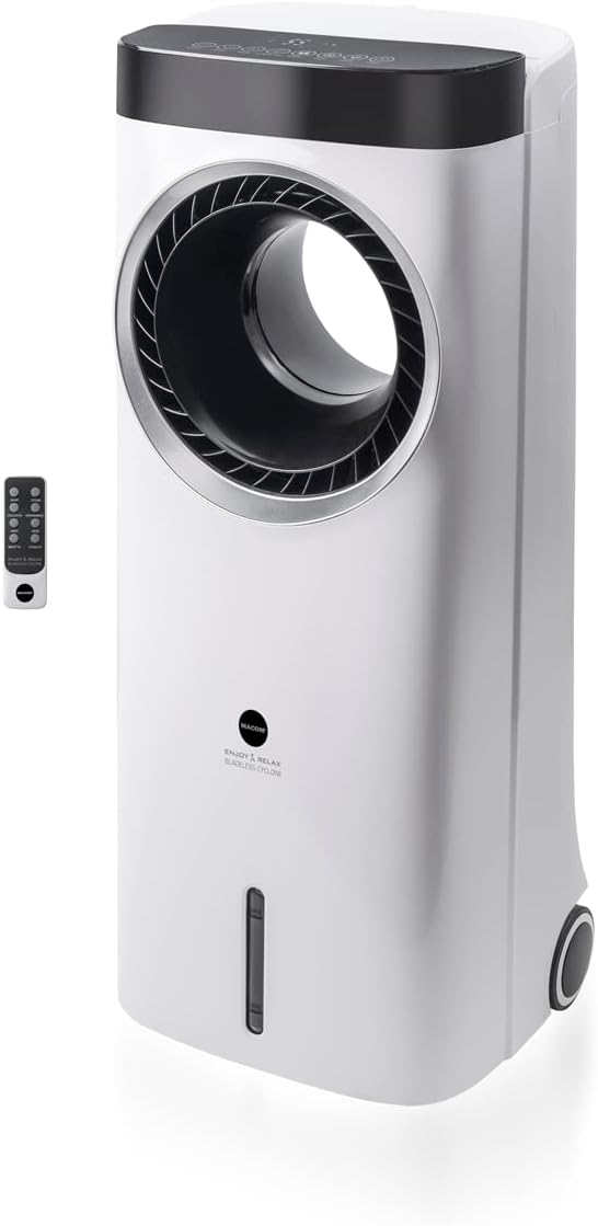 Rafraîchisseurs d'air par évaporation – Macom, Enjoy & Relax 984 Bladeless Cyclone Refroidisseur évaporatif sans lame avec ventilateur