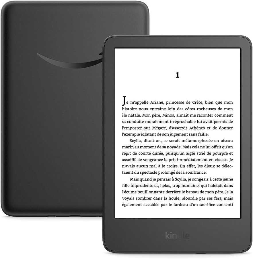 1628 – Amazon, Kindle, changements de page plus rapides et éclairage avant réglable - 16 Go - Avec publicités - Noir, Nouvelle génération