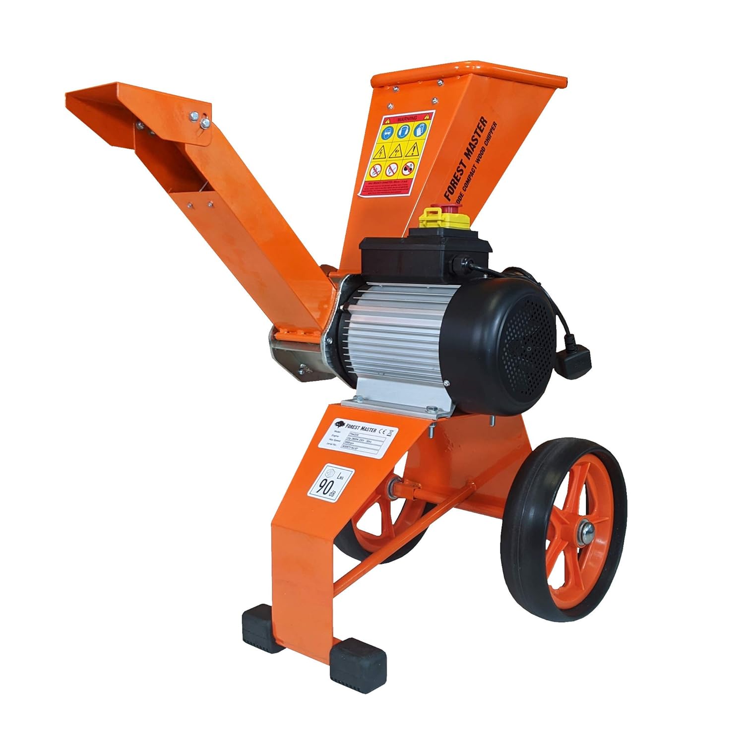 FM4DDE broyeur de Jardin électrique 2800 W 4 CV pour Branches – Forest Master, Feuilles de Bois, Orange/Noir/Argent