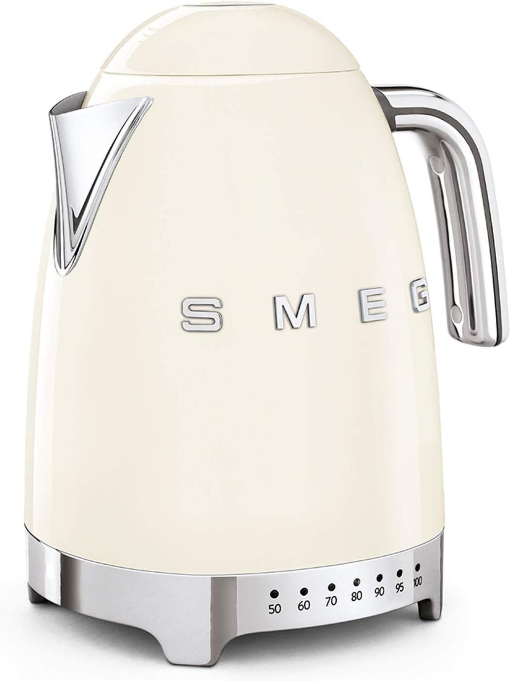 Smeg Bouilloire à Température Variable KLF04CREU 1 – 7 L, 2400W, Indicateur de Niveau d'Eau, Plusieurs Température, Filtre Anticalcaire Lavable