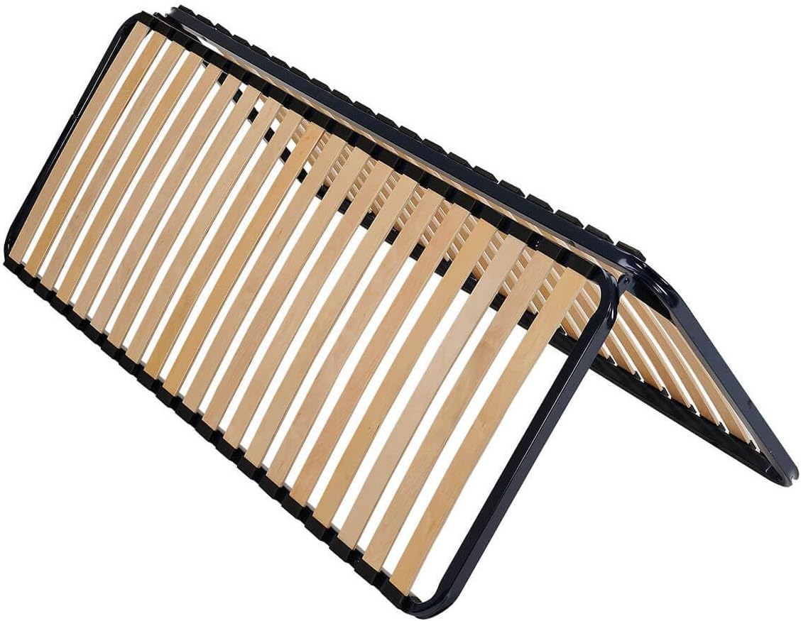 AltoBuy ALTODUO - Sommier Pliable 2x20 Lattes 70x190 – Sommier pliable AltoDuo 2x 70x190 cm, Noir/Bois