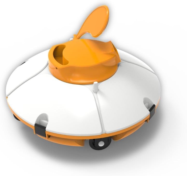 Systèmes de nettoyage automatique – Bestway, Robot Piscine Autonome Frisbee Bleu - Nettoyage Fond Plat - 5x3m Max, Blanc/Orange