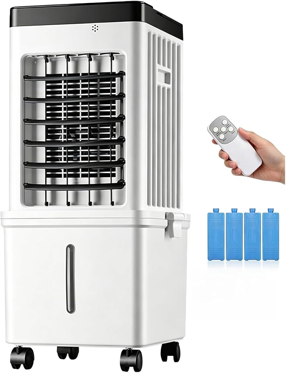 Rafraîchisseur d'Air Évaporatif 3 en 1 – Réservoir 15 L, Télécommande, 3 Vitesses, 3 Modes, 65 W, Oscillation 120°