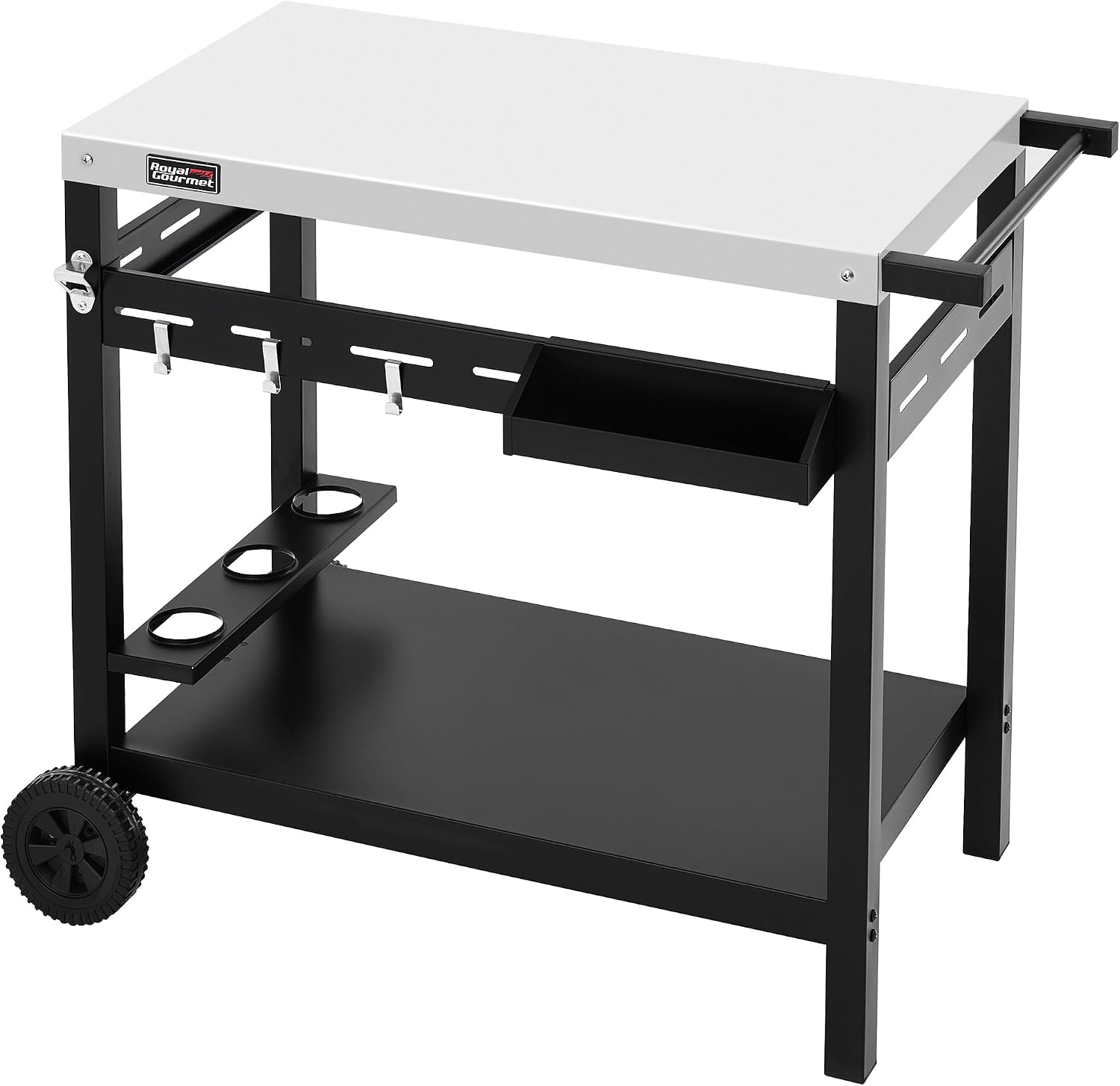 Desserte pour Plancha avec Dessus de Travail 85 x 50 cm - Capacité de Charge de 83 kg – Chariot de Barbecue, Royal Gourmet