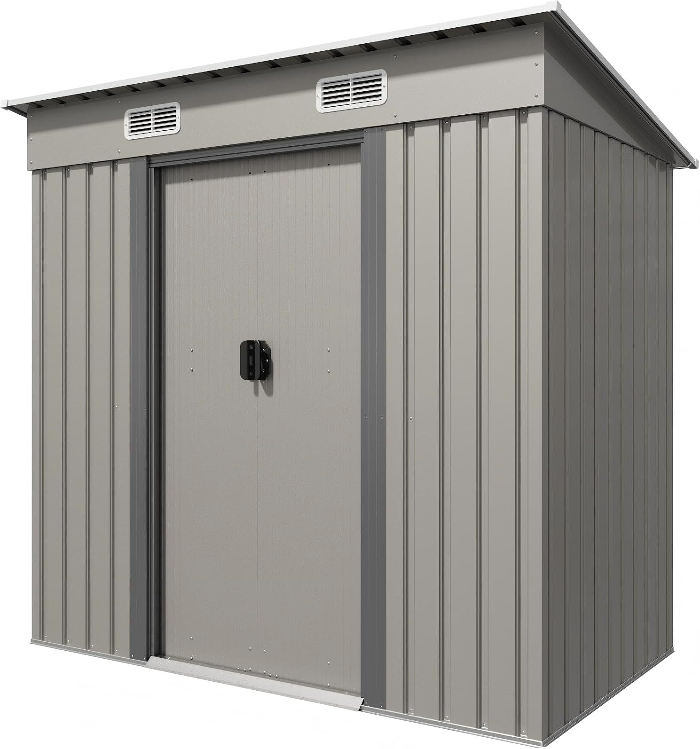 abri de jardin avec toit en pente et 2 portes coulissantes – Abri de jardin en métal 183 x 109 x 182 cm avec fondation de 3, 6 m3