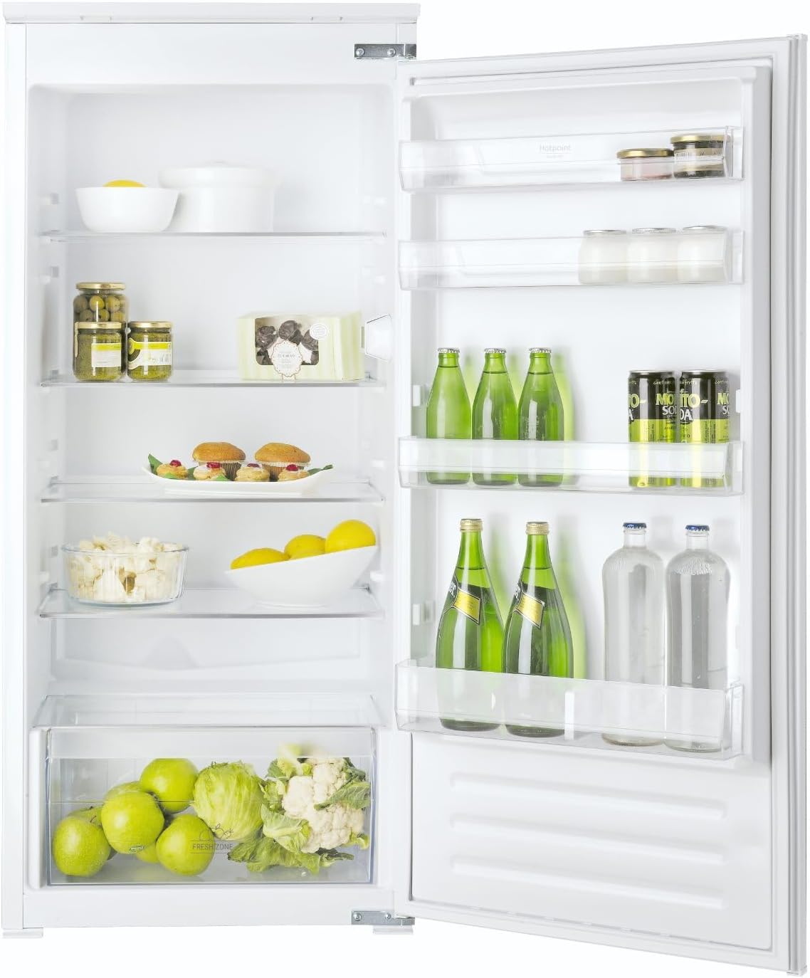 Hotpoint S12A1DHA2FR Réfrigérateur 1 Porte Encastrable 209L - No Frost – Silencieux 35 dB - H 122 x L 54 x P 54, 5 cm - Classe Énergétique E - Inox
