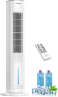 LEENON 3en1 Rafraichisseur d'Air Silencieux – 38' Colonne Ventilateur avec Télécommande & Réservoir 3L, 3 Vitesses/Modes, Minuterie 12H, Oscillation