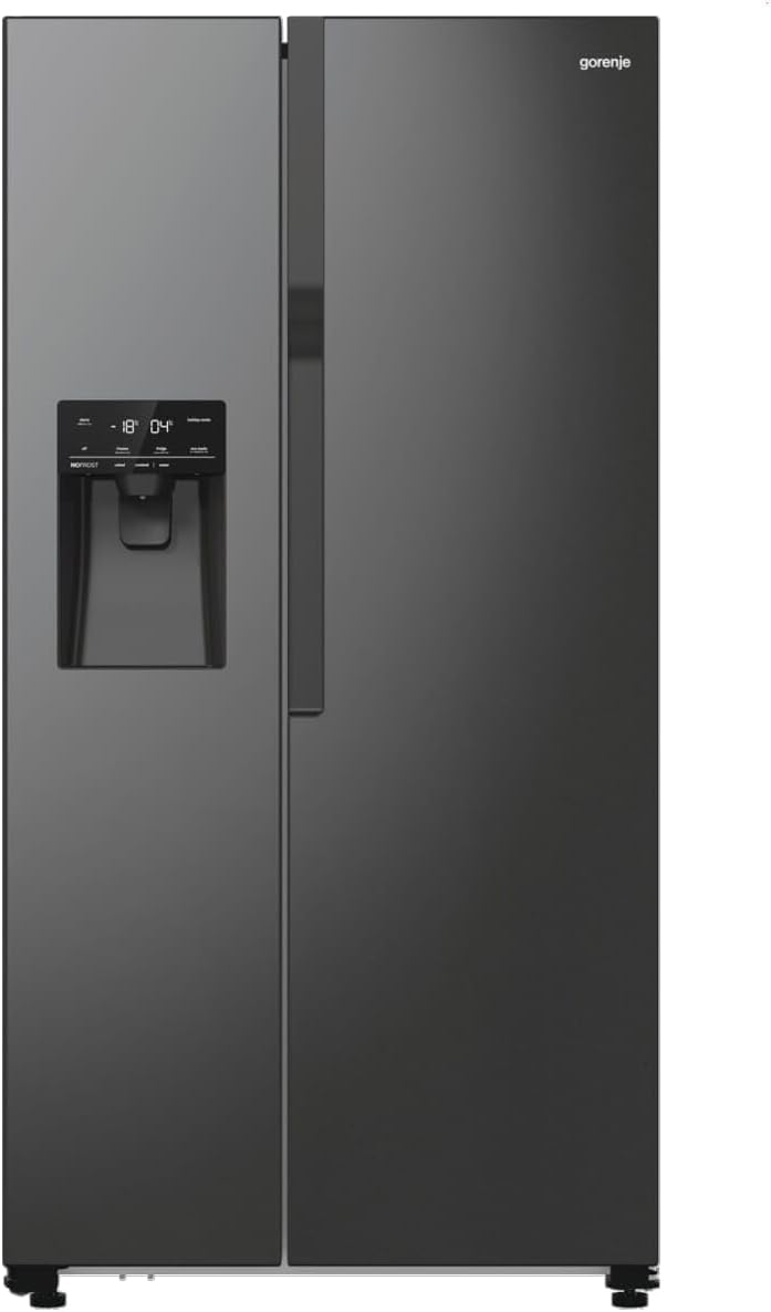 NRR9185ESBXL Side by Side Réfrigérateur/Congélateur/NoFrost Plus/Compresseur Inverter – Gorenje, 6 cm, partie réfrigérateur 376 l, 178, Noir