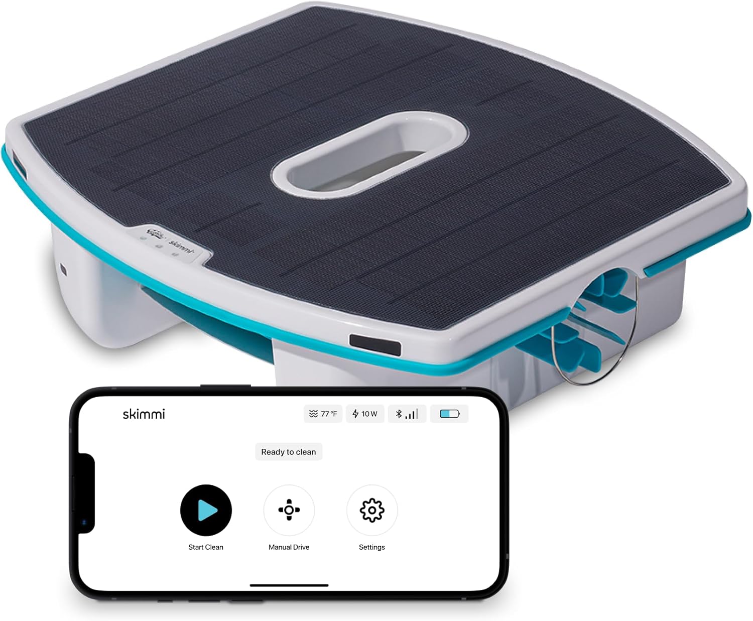Dolphin Skimmi Robot Nettoyeur Skimmer de Piscine – Nettoie la Surface de l'Eau avec Son Panneau Solaire Intelligent