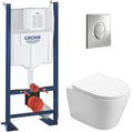 Cuvettes WC – Swiss Aqua Technologies, WC Suspendu Pack Complet Accessoires - Pack WC Grohe Bâti autoportant, WC SAT Infinitio sans bride