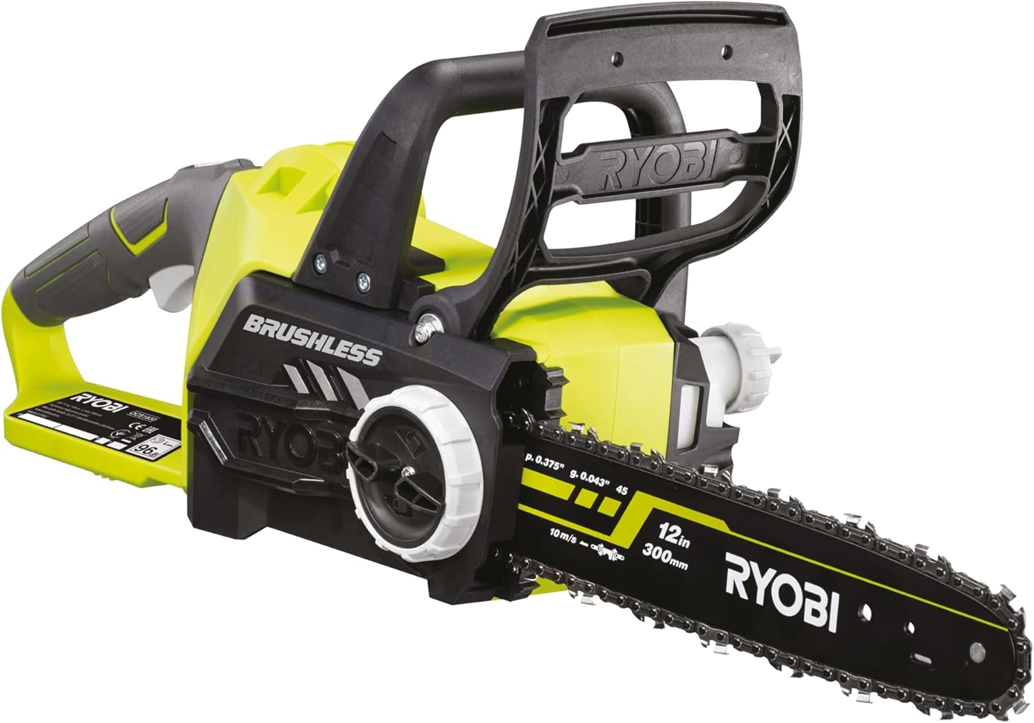 RYOBI Tronçonneuse Sans Fil 18V ONE+ OCS1830 – Batterie Non Incluse, Guide 30cm, Compacte - Taille Bois, Lubrification Automatique, Frein de Chaîne