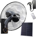 MYYMKJYXGS Ventilateur mural solaire 40 cm – avec télécommande, chambre, 3 vitesses, 5 pales, inclinaison réglable, silencieux et oscillant, bureau