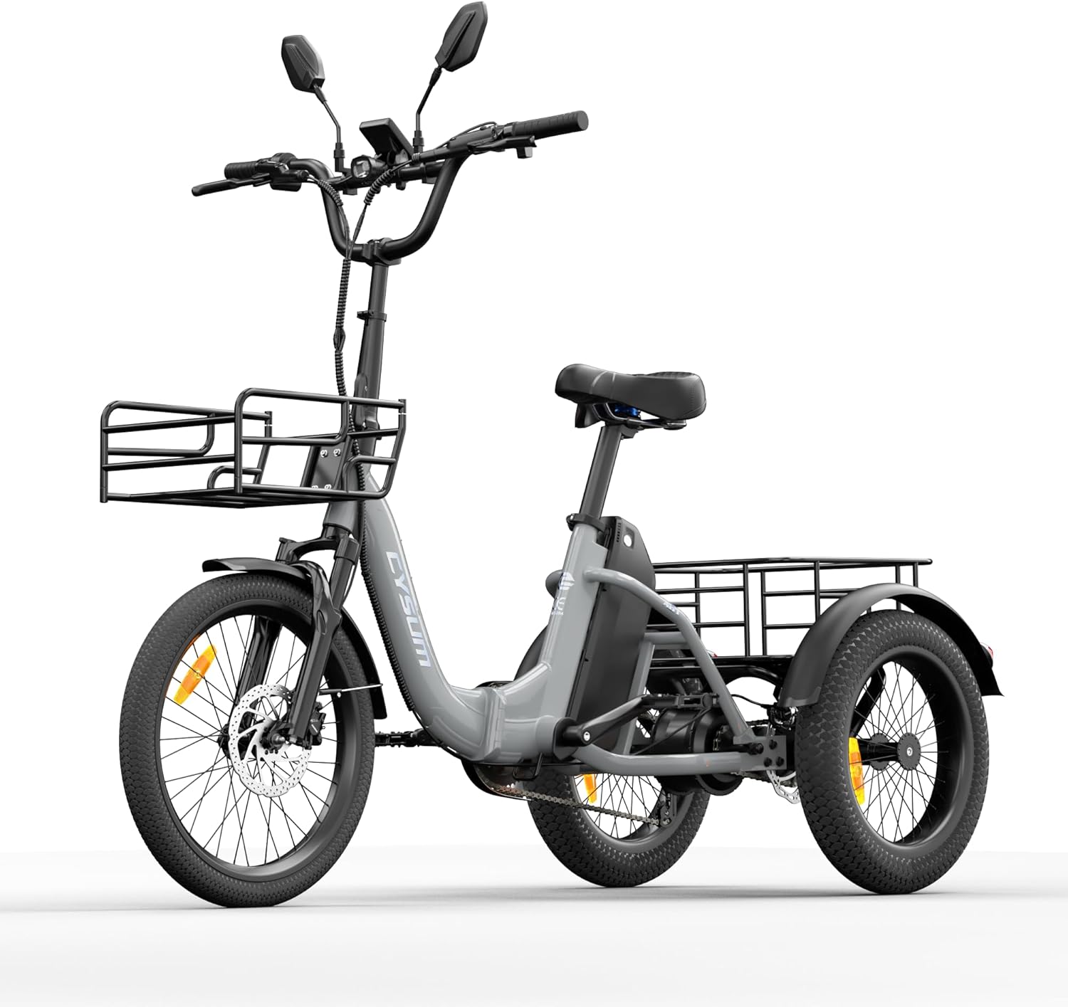 vélo électrique Pliable 16'' – AG1 Pro Tricycle électrique pour Adultes – Vélos électriques, cysum, Batterie 48V 20Ah, Gris/Noir