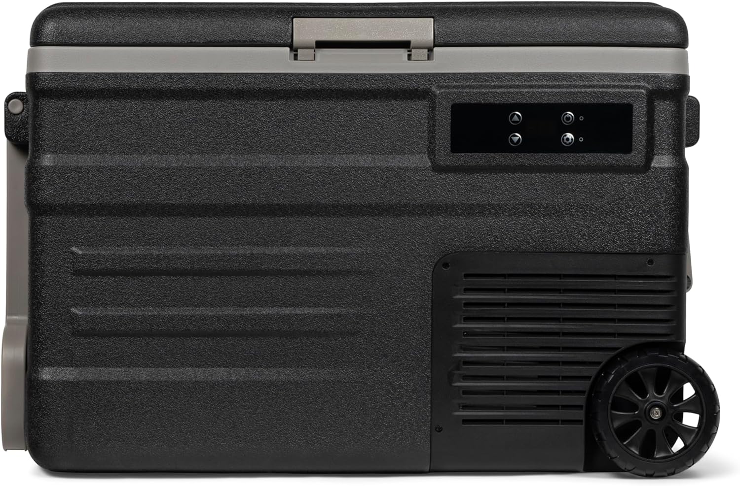 Steamy E Single Zone 45 Roller – 12 V/230 V, Glacière à compresseur électrique avec roulettes, 45 litres, Noir/Gris