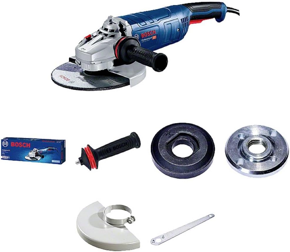 Bosch Professional meuleuse angulaire GWS 24-230 P (puissance 2 400 W – avec clé à ergots, flasque de serrage, écrou de serrage, carton