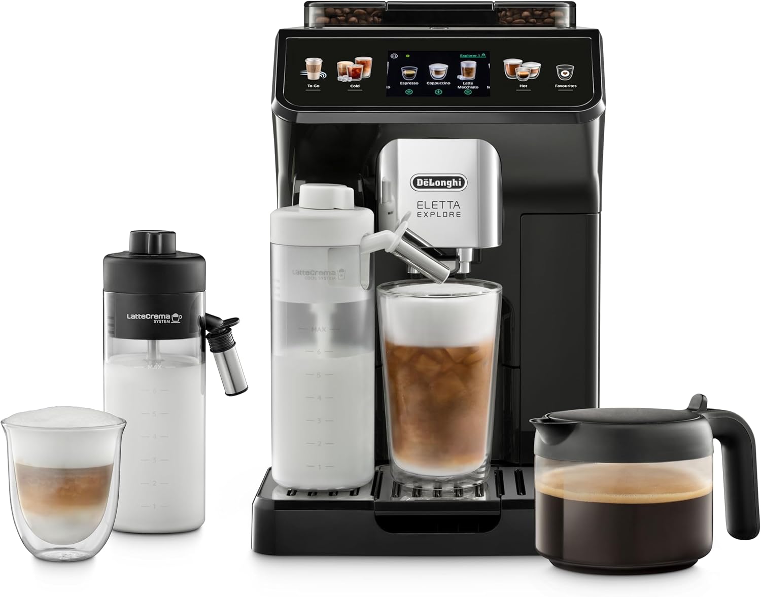 De'Longhi De'Longhi Eletta Explore - Perfetto Machine à Café Automatique avec LatteCrema Mousseur à Lait – Gris Foncé
