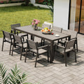 Devoko HDPS Salon de Jardin Exterieur 9 Pièces – Résistance aux Intempéries Ensemble 189 cm Table et 8 Chaise de Jardin Exterieur Aluminium