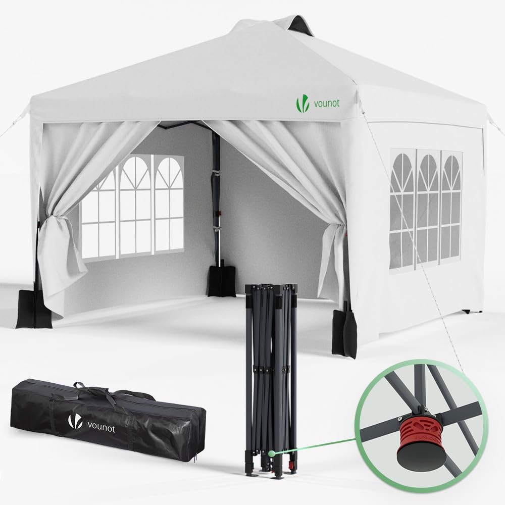 modèle de jardin comprend 4 côtés détachables et imperméables – vounot, Blanc/Noir