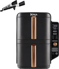 Double Stack XL Air Fryer 2 Compartiments Verticale – Friteuses à air, NINJA, 4 Niveaux de Cuisson, Capacité de 9, Compact
