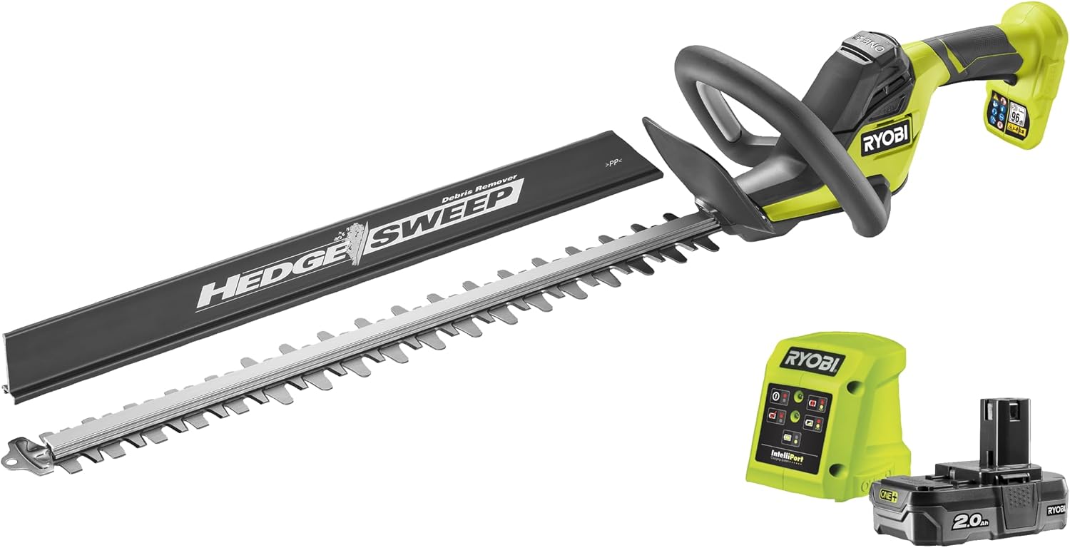 RYOBI Taille-Haies Linea 18V - Design en Ligne - Lames 55 cm - écartement 24 mm - HedgeSweep - 1 – 5 A - RY18HT55A-120