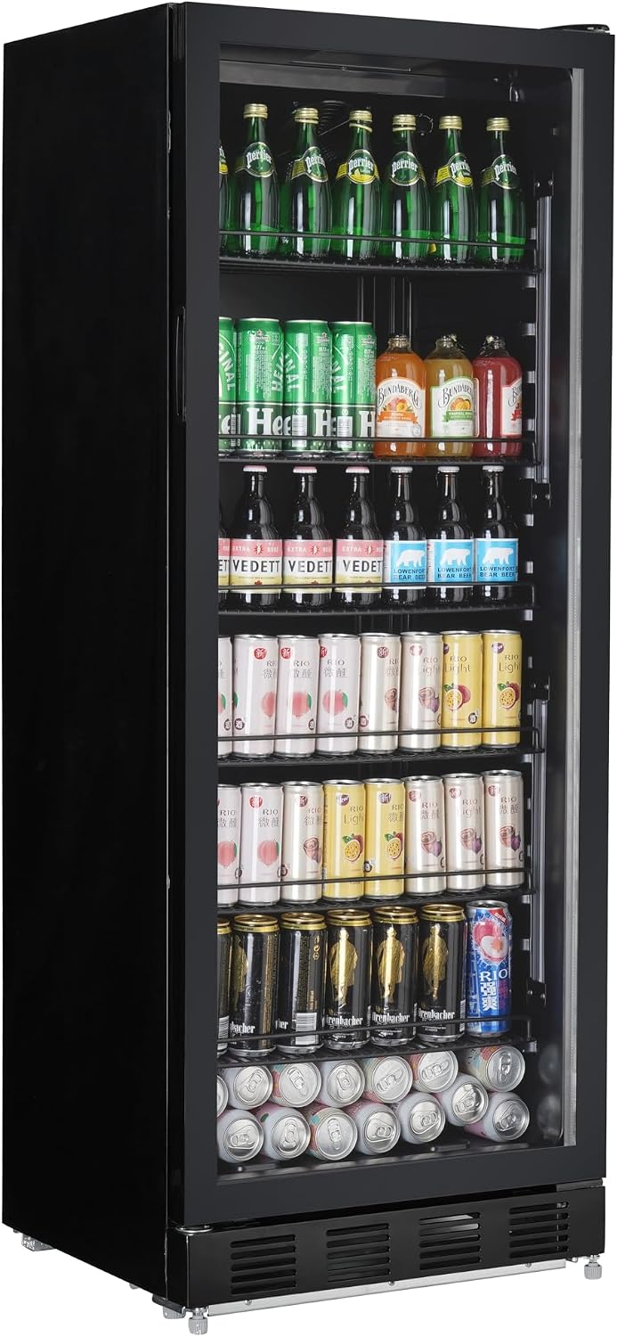 METRO Professional Réfrigérateur à Boissons GSC4280B – 280 L, Avec Serrure, 210 W, Noir, Vitrine Réfrigérée