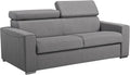 Canapé 3 Places Convertible Express en Tissu Gris - Couchage Lattes Larges 140 cm