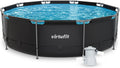 Structures pour piscines – VirtuFit, Piscine, Ø366 x 100 cm (INKL. Filterpumpe, Noir, Ronde), Noir/Bleu