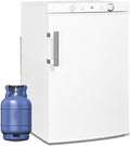 Smad Frigo Gaz 100L – avec Congélateur, Réfrigérateur Camping pour Camping Car, Frigo Trimixte 12V 220V Gaz, Blanc, Caravane, Cabanon, Chalet