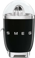 Presse Agrumes Électrique CJF11BLEU – Smeg, 70W, Noir, Mise en Marche Automatique à Pression, Base Antidérapante, Noir/Argent