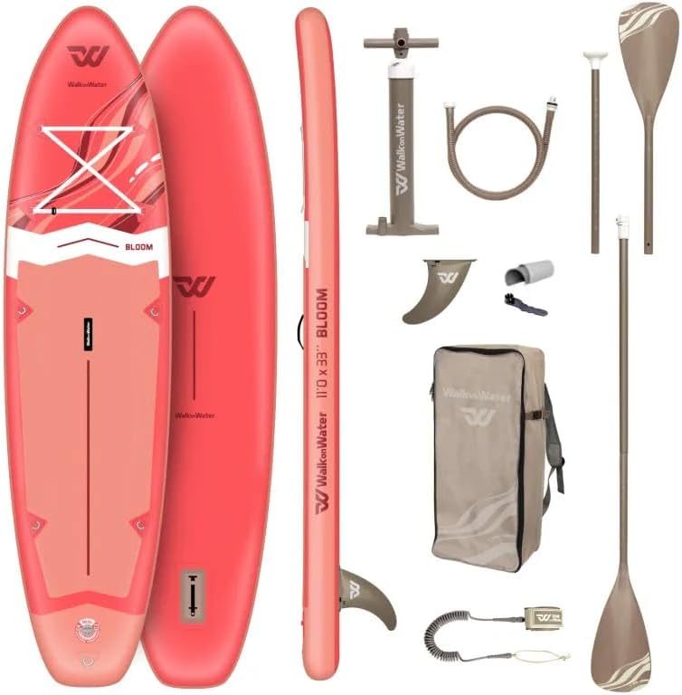 Walk on Water WOW Bloom 11.0 Sup Gonflable Paddle 335 cm x 84 cm – Charge 170 kg, Pack Complet avec Pagaie 2en1 Kayak
